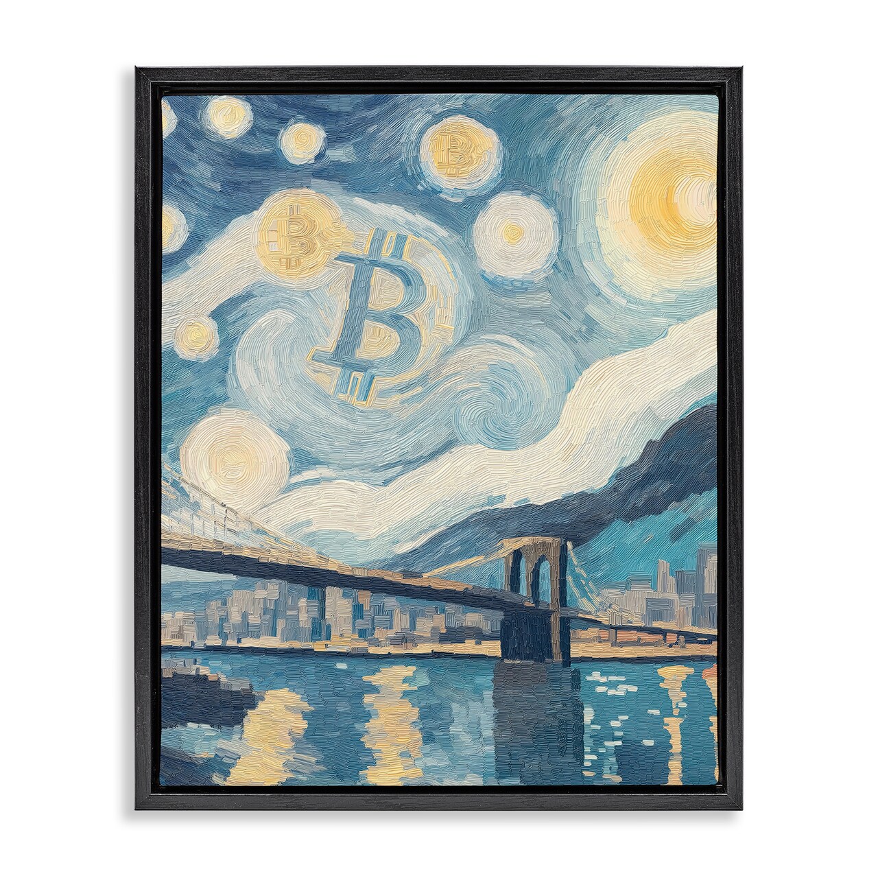 Stupell Industries Crypto Lunar Glow Floating Frame, design by Svetlana Aleynikova